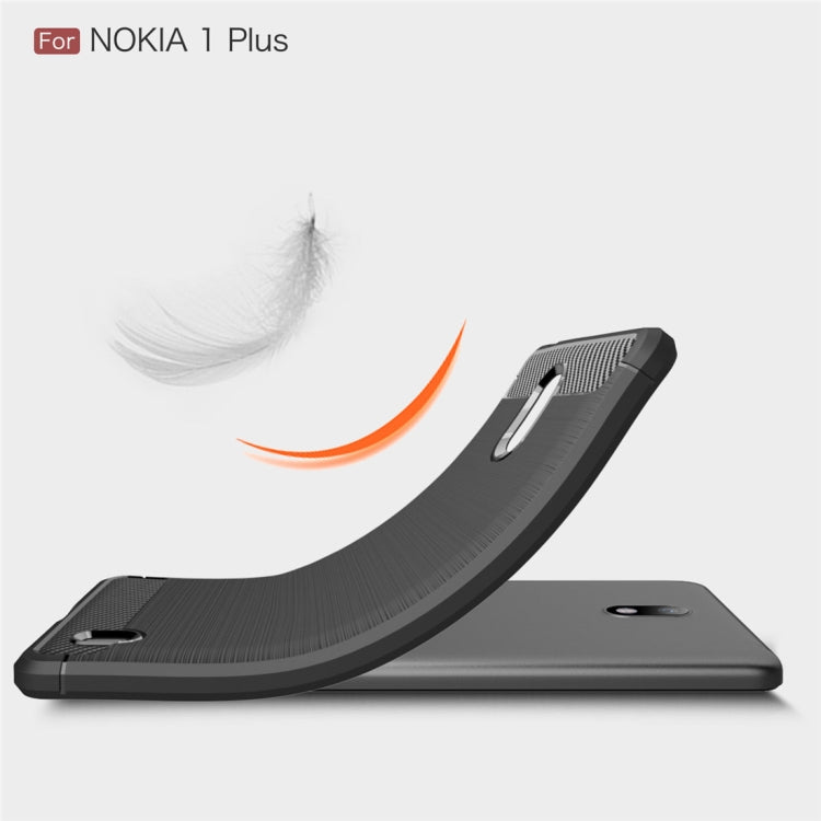 Brushed Texture Carbon Fiber TPU Case for Nokia 1 Plus