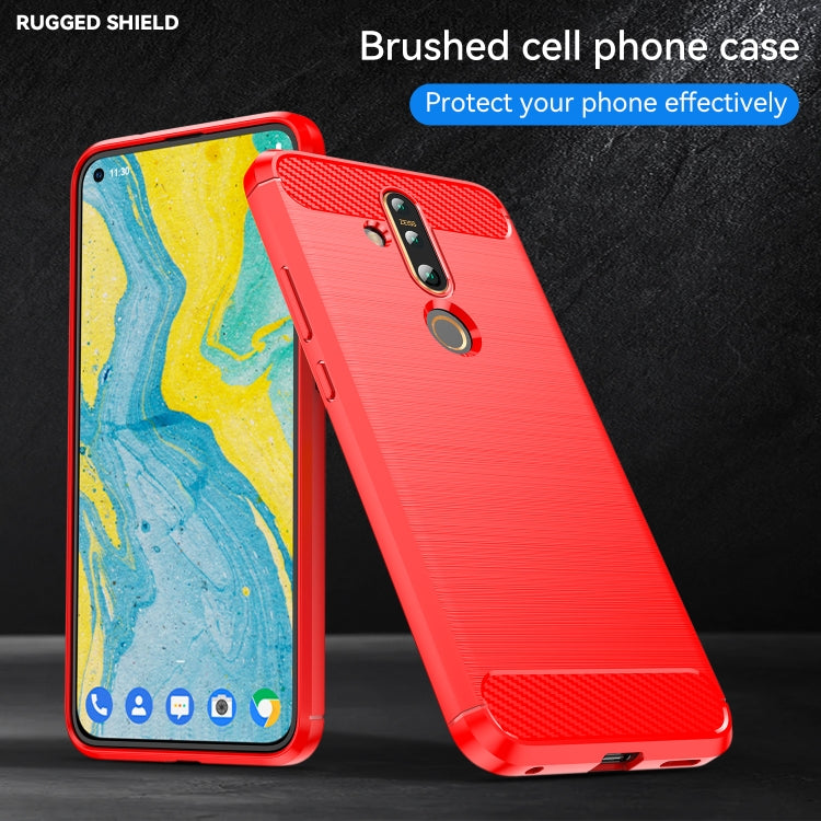 Brushed Texture Carbon Fiber TPU Case for Nokia 6.2 / X71