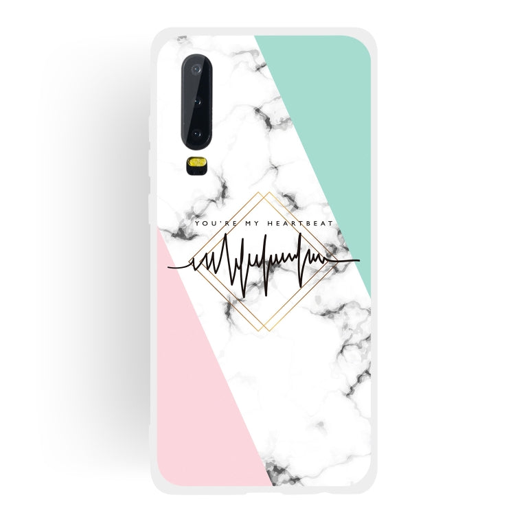 ECG Scrub Semi-transparent TPU Marble Phone Case for Huawei P30