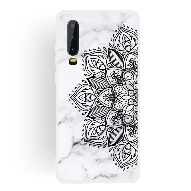 Half Flower Frosted Matte Semi-transparent TPU Marble Phone Case for Huawei P30
