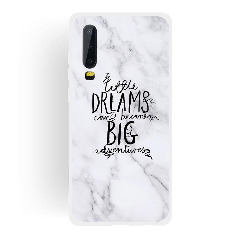 Dream Text Matte Semi-transparent TPU Marble Phone Case for Huawei P30