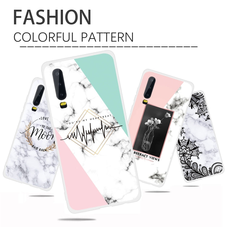 Dream Text Matte Semi-transparent TPU Marble Phone Case for Huawei P30