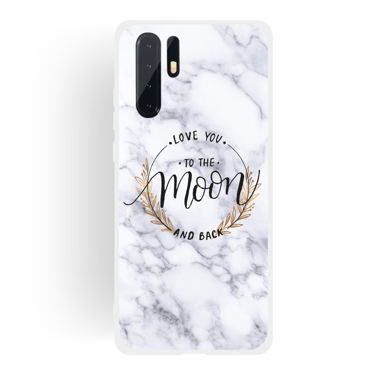 Moon Text Semi-transparent TPU Marble Phone Case for Huawei P30 Pro