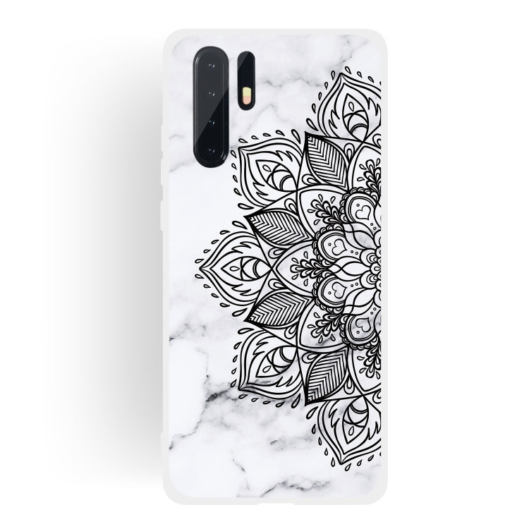 Half Flower Frosted Matte Semi-transparent TPU Marble Phone Case for Huawei P30 Pro