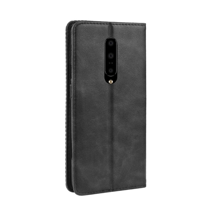 Magnetic Buckle Retro Crazy Horse Texture Horizontal Flip Leather Case for OnePlus 7 Pro, with Holder & Card Slots & Photo Frame