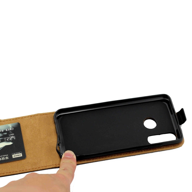 Business Style Vertical Flip TPU Leather Case with Card Slot for Huawei P30 Lite / Nova 4e(Black)