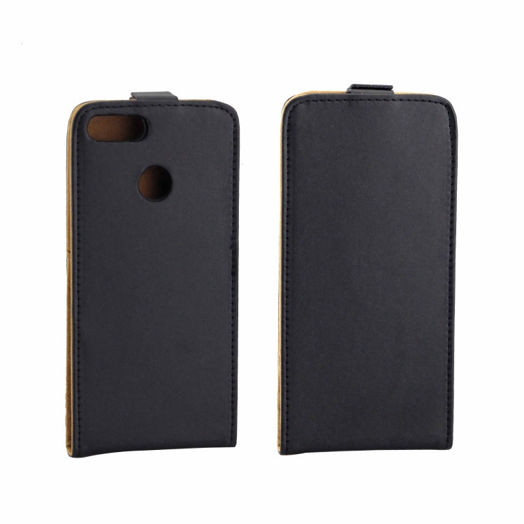 Business Style Vertical Flip TPU Leather Case with Card Slot for Huawei Y9(2018) / Enjoy 8 Plus(Black)