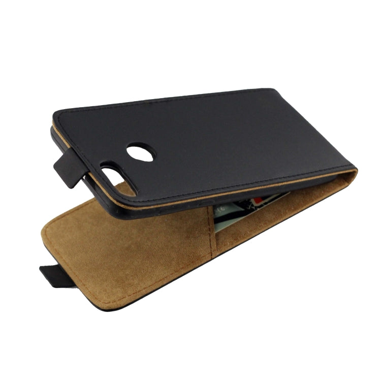 Business Style Vertical Flip TPU Leather Case with Card Slot for Huawei Y9(2018) / Enjoy 8 Plus(Black)