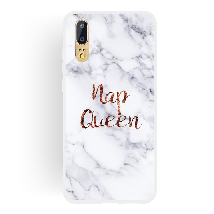 Queen Frosted Matte Semi-transparent TPU Marble Phone Case for Huawei P20