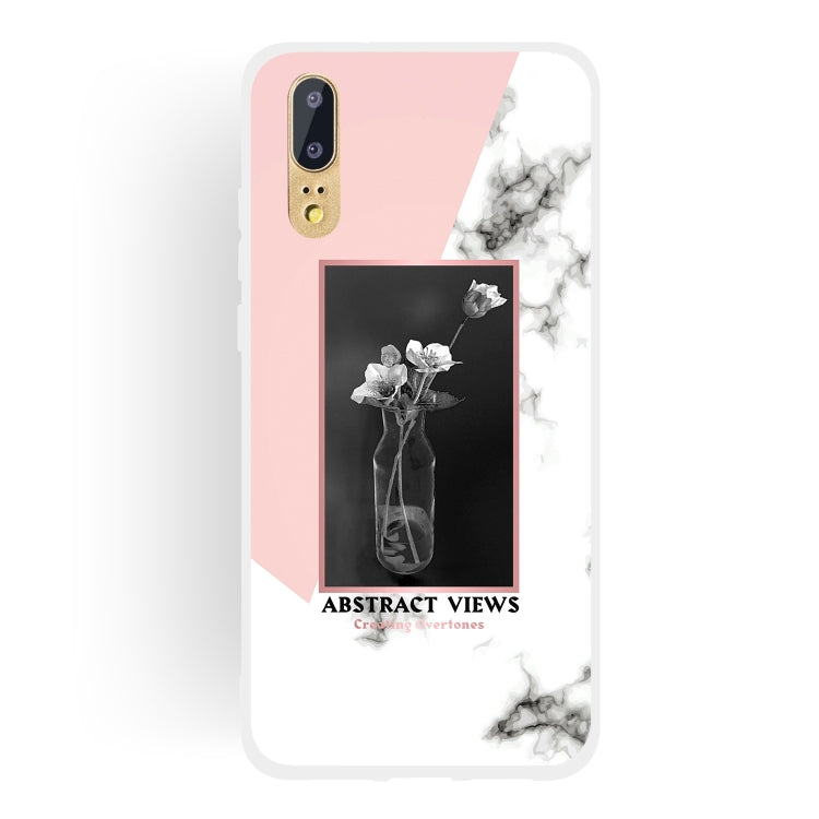Vase Pattern Matte Semi-transparent TPU Marble Phone Case for Huawei P20