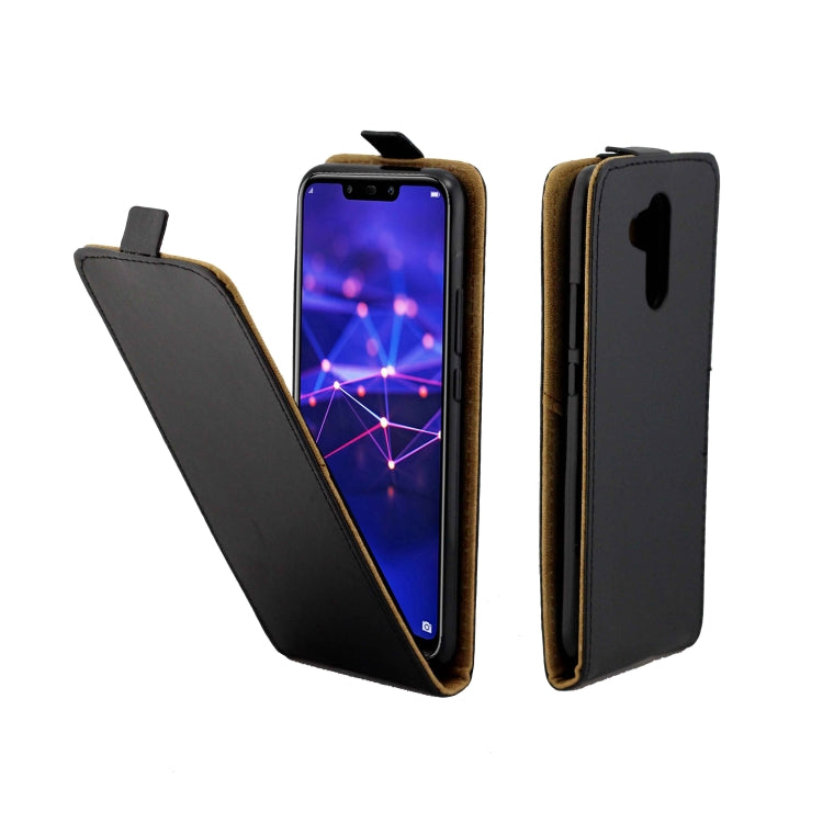 Business Style Vertical Flip TPU Leather Case with Card Slot for Huawei Mate 20 Lite / Maimang 7(Black)