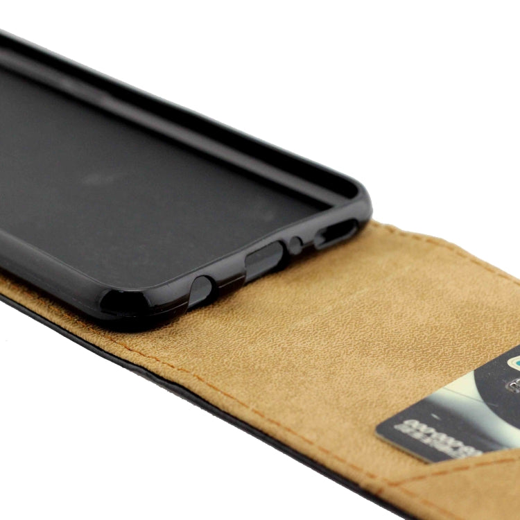 Business Style Vertical Flip TPU Leather Case with Card Slot for Huawei Mate 20 Lite / Maimang 7(Black)