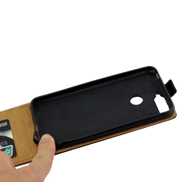 Business Style Vertical Flip TPU Leather Case with Card Slot for Huawei Honor 7A / Enjoy 8E(Black)