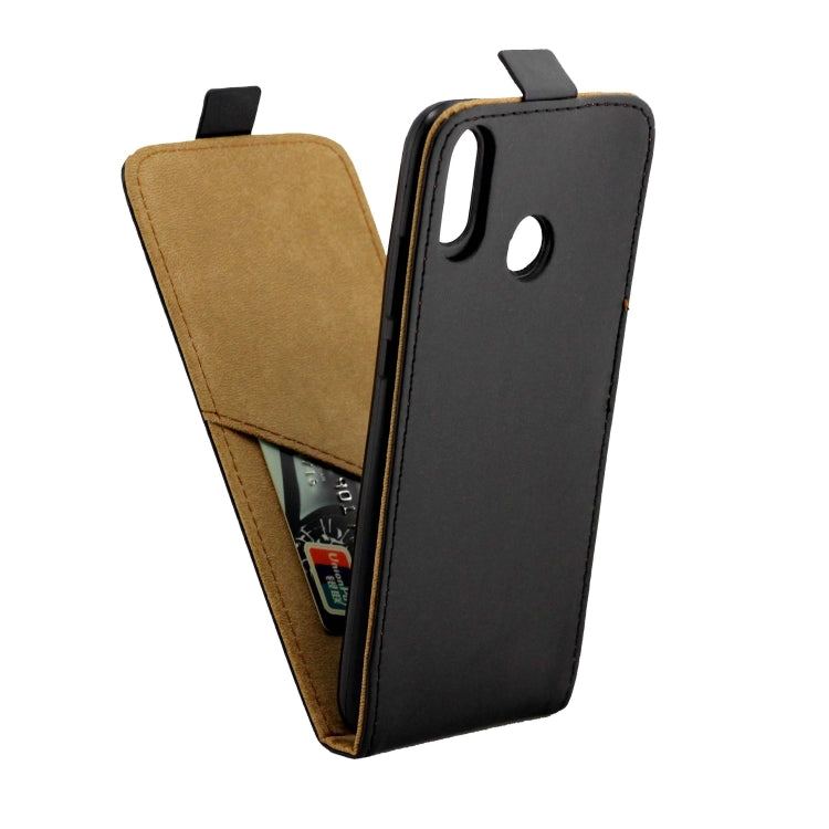 Business Style Vertical Flip TPU Leather Case with Card Slot for Huawei Honor 8X(Black)