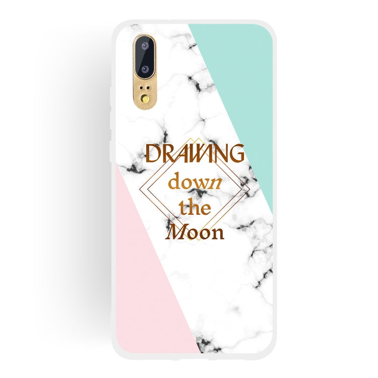 Dreamcatcher Text Semi-transparent TPU Marble Phone Case for Huawei P20 Lite