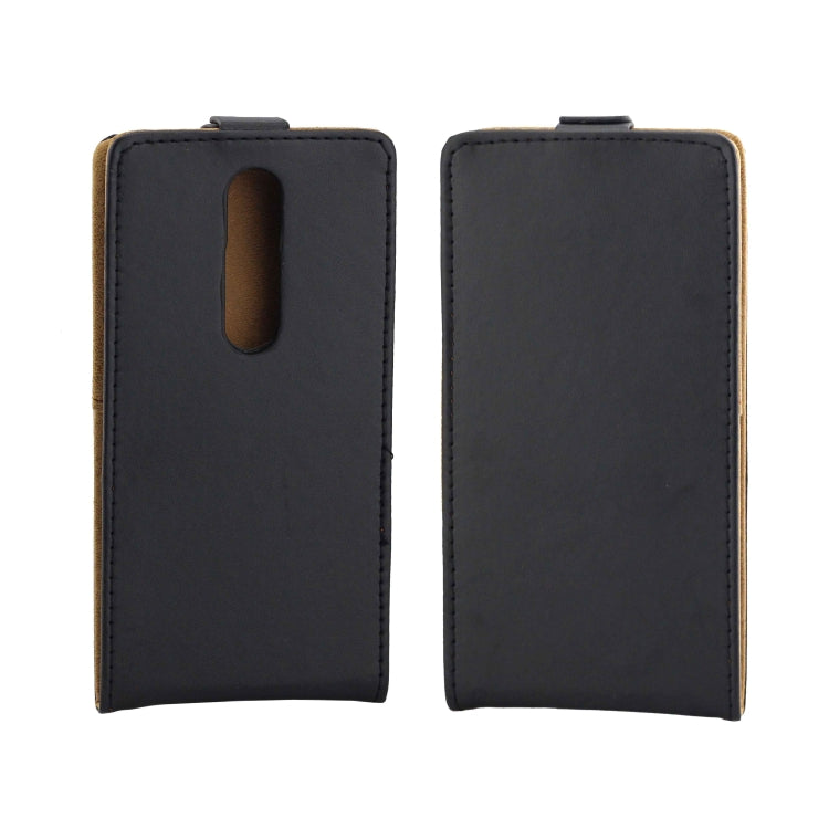 Business Style Vertical Flip TPU Leather Case with Card Slot for Nokia 7.1(Black)