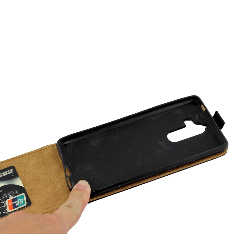 Business Style Vertical Flip TPU Leather Case with Card Slot for Nokia 7 Plus(Black)