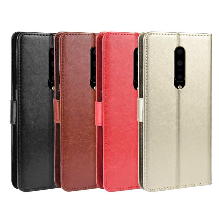 Retro Crazy Horse Texture Horizontal Flip Leather Case for OnePlus 7 Pro, with Holder & Card Slots & Photo Frame