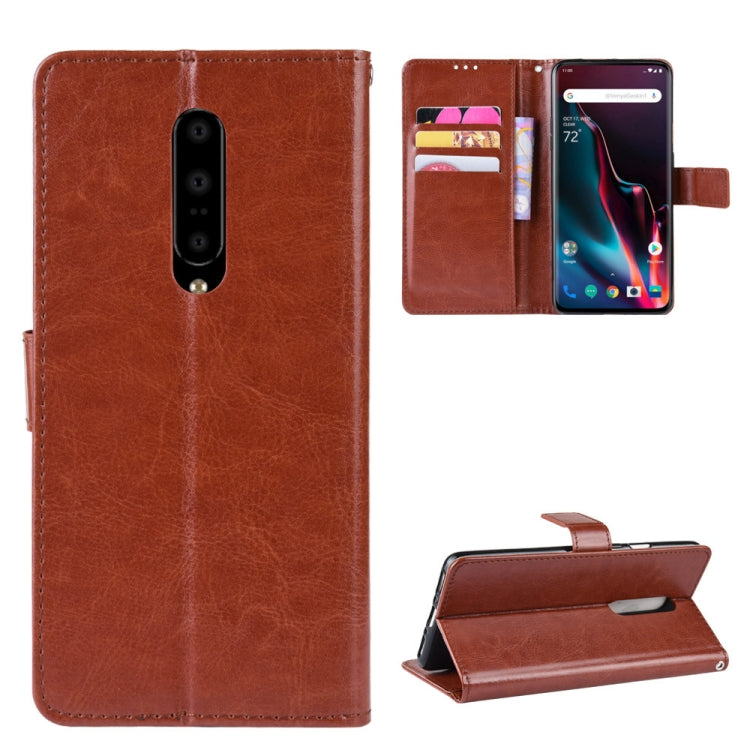 Retro Crazy Horse Texture Horizontal Flip Leather Case for OnePlus 7 Pro, with Holder & Card Slots & Photo Frame