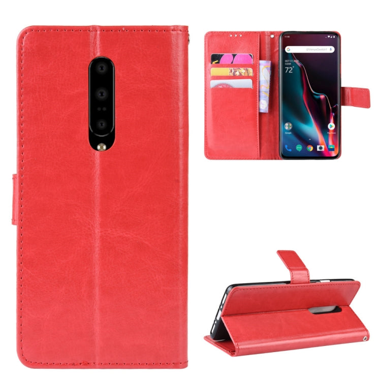Retro Crazy Horse Texture Horizontal Flip Leather Case for OnePlus 7 Pro, with Holder & Card Slots & Photo Frame