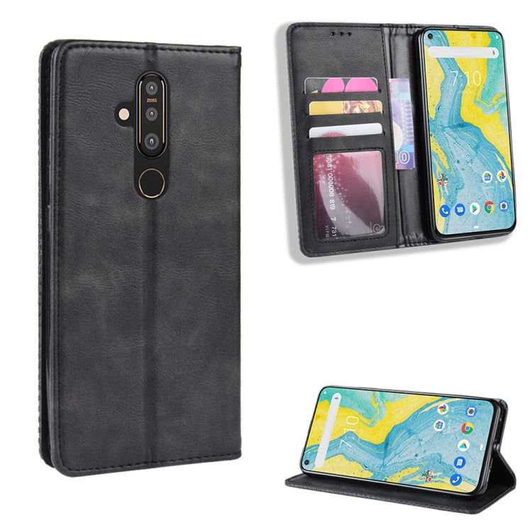 Magnetic Buckle Retro Crazy Horse Texture Horizontal Flip Leather Case for Nokia X71 / 8.1 Plus, with Holder & Card Slots & Photo Frame