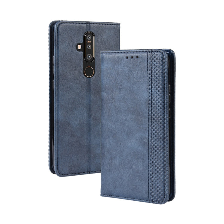 Magnetic Buckle Retro Crazy Horse Texture Horizontal Flip Leather Case for Nokia X71 / 8.1 Plus, with Holder & Card Slots & Photo Frame