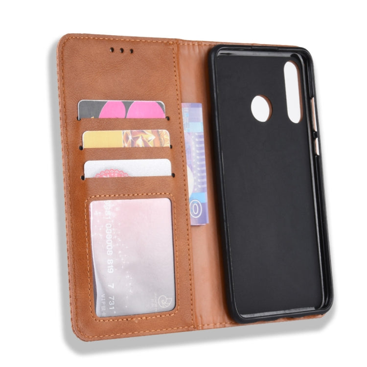 Magnetic Buckle Retro Crazy Horse Texture Horizontal Flip Leather Case for Huawei Honor 10i / 20i , with Holder & Card Slots & Photo Frame