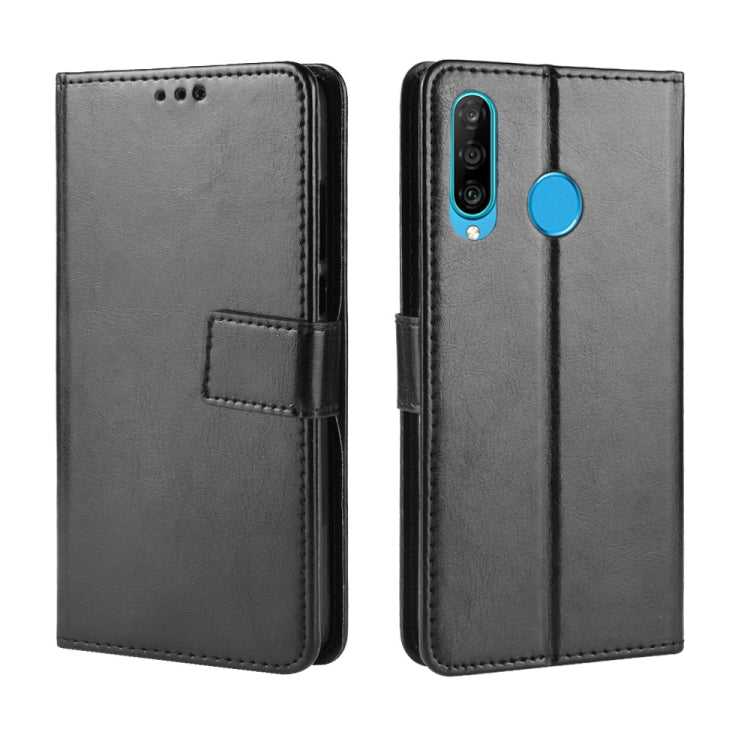 Retro Crazy Horse Texture Horizontal Flip Leather Case for Huawei Enjoy 9s (P Smart+ 2019) , with Holder & Card Slots & Photo Frame