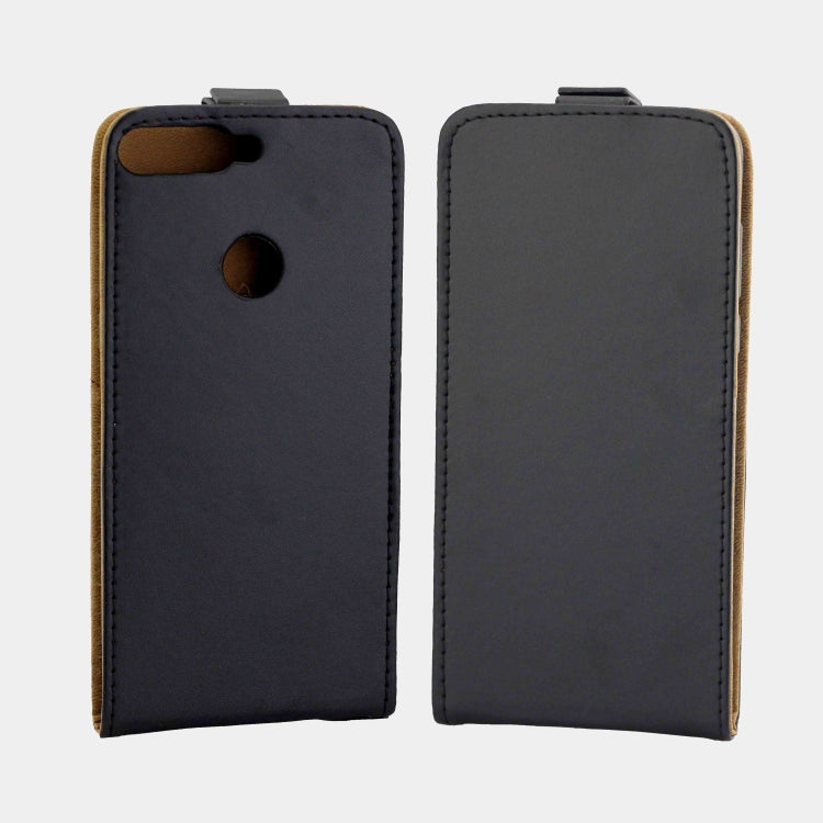 Business Style Vertical Flip TPU Leather Case with Card Slot for Huawei Honor 7C/Enjoy 8(Black)