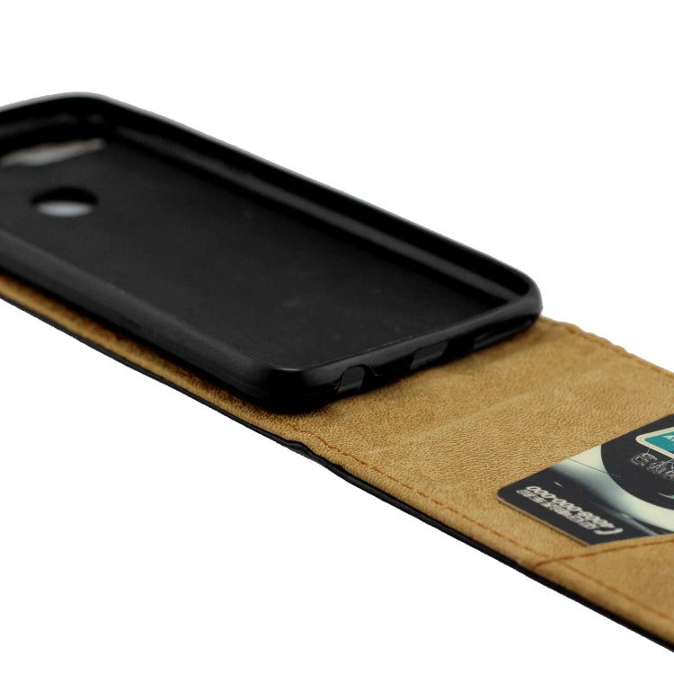 Business Style Vertical Flip TPU Leather Case with Card Slot for Huawei Honor 7C/Enjoy 8(Black)