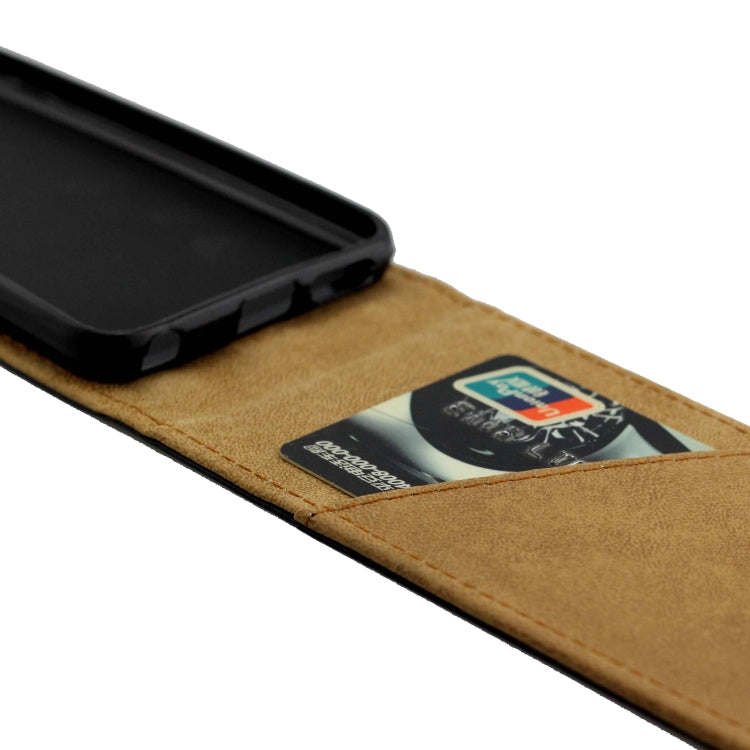 Business Style Vertical Flip TPU Leather Case with Card Slot for LG Q7 / Q7+(Black)