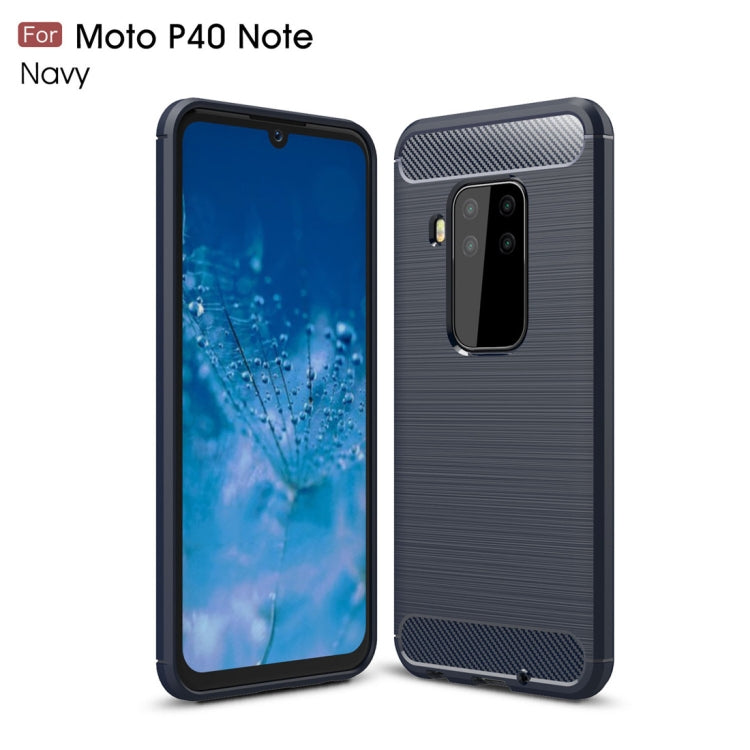 Brushed Texture Carbon Fiber TPU Case for Motorola MOTO P40 Note