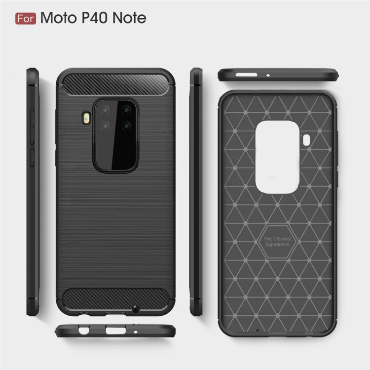 Brushed Texture Carbon Fiber TPU Case for Motorola MOTO P40 Note