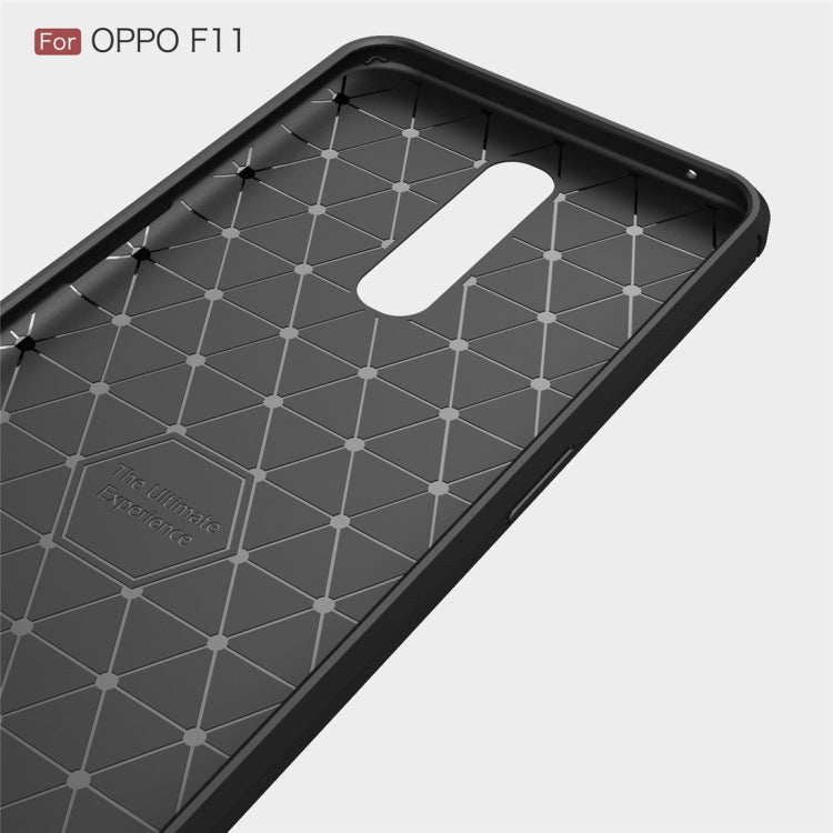 Brushed Texture Carbon Fiber TPU Case for OPPO F11(Black)