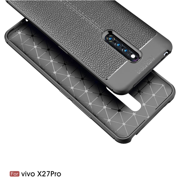 Litchi Texture TPU Shockproof Case for Vivo X27 Pro(Red)