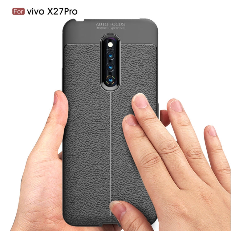 Litchi Texture TPU Shockproof Case for Vivo X27 Pro(Red)