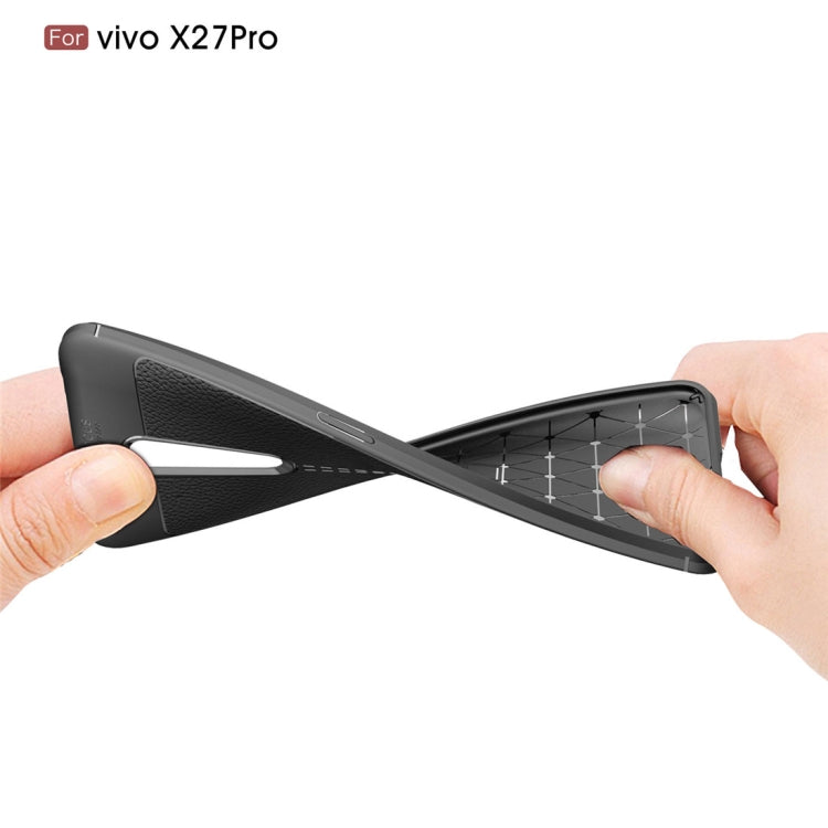 Litchi Texture TPU Shockproof Case for Vivo X27 Pro(Red)