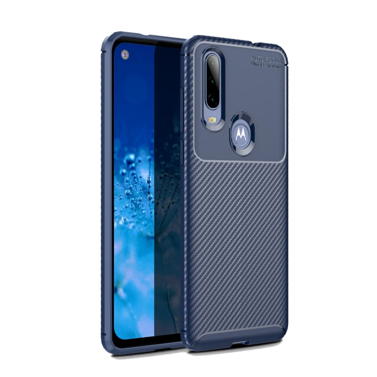 Beetle Series Carbon Fiber Texture Shockproof TPU Case for Motorola MOTO P40 Power