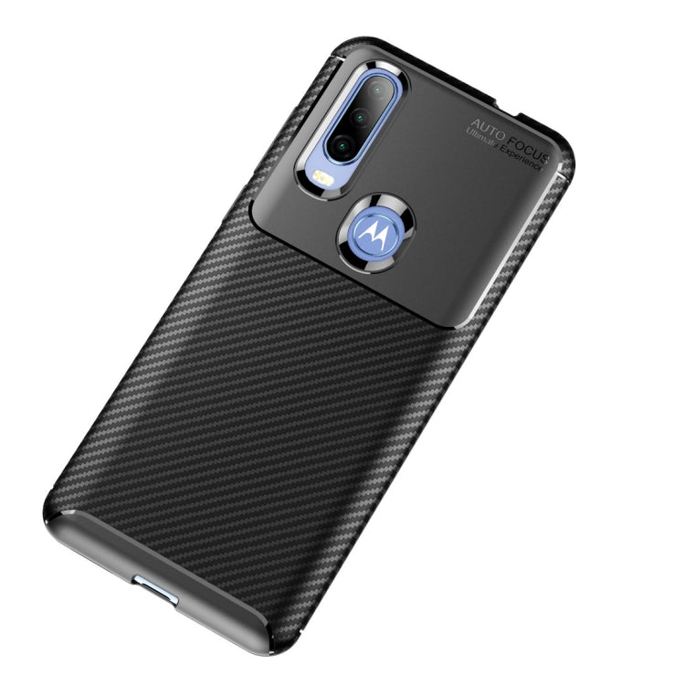 Beetle Series Carbon Fiber Texture Shockproof TPU Case for Motorola MOTO P40 Power