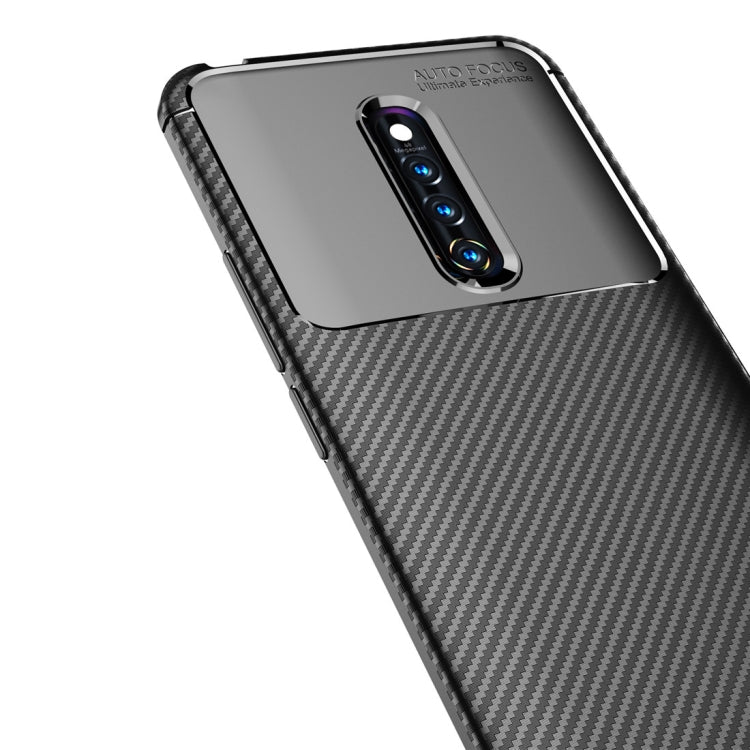 Beetle Series Carbon Fiber Texture Shockproof TPU Case for vivo X27 Pro(Black)