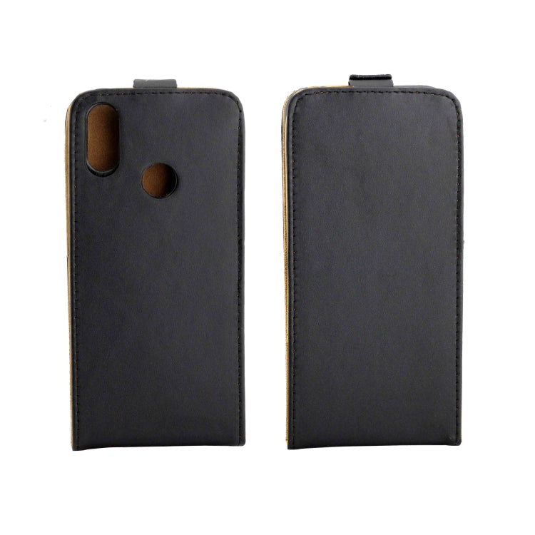 Business Style Vertical Flip TPU Leather Case with Card Slot for Xiaomi Redmi Note 7(Black)