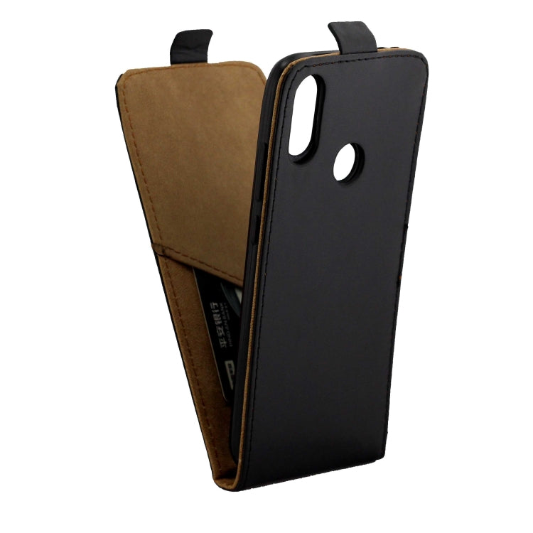 Business Style Vertical Flip TPU Leather Case with Card Slot for Xiaomi Redmi Note 7(Black)