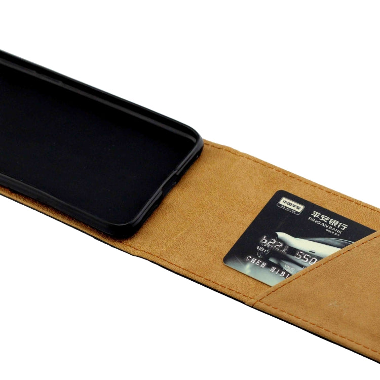 Business Style Vertical Flip TPU Leather Case with Card Slot for Xiaomi Redmi Note 7(Black)