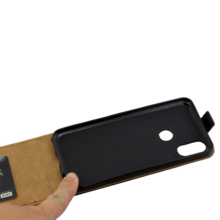 Business Style Vertical Flip TPU Leather Case with Card Slot for Xiaomi Mi A2 / Mi 6X(Black)