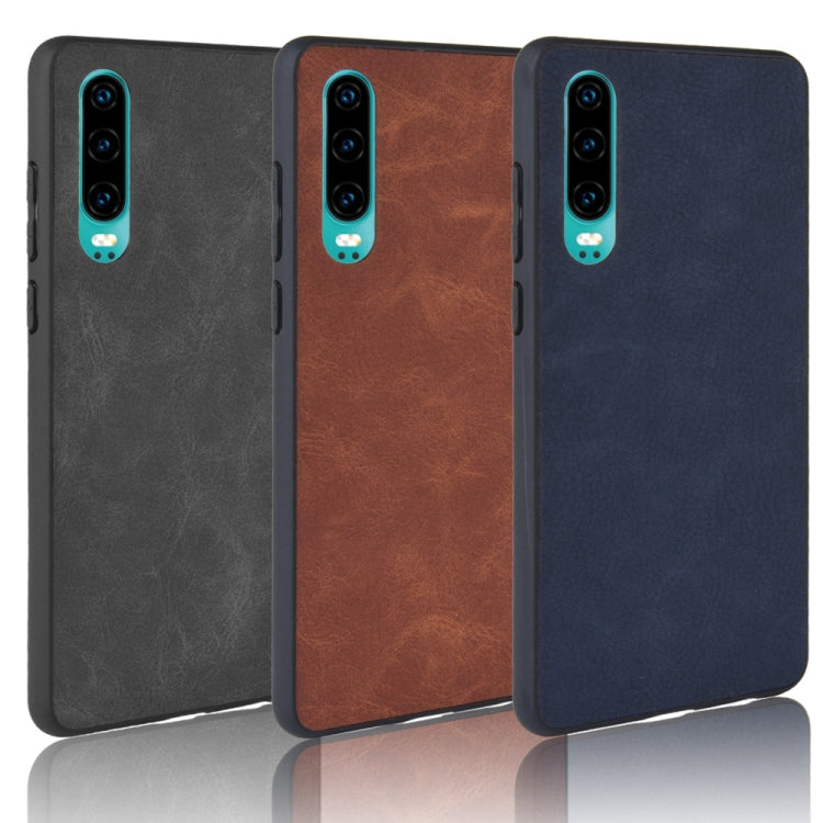 Shockproof Sheep Skin PC + PU + TPU Case for Huawei P30(Blue)