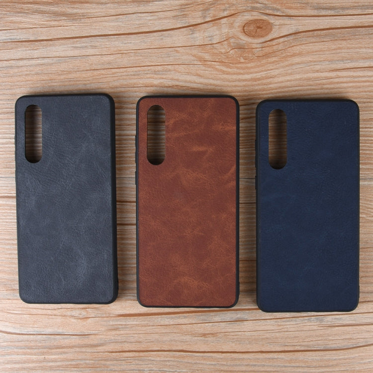 Shockproof Sheep Skin PC + PU + TPU Case for Huawei P30(Blue)