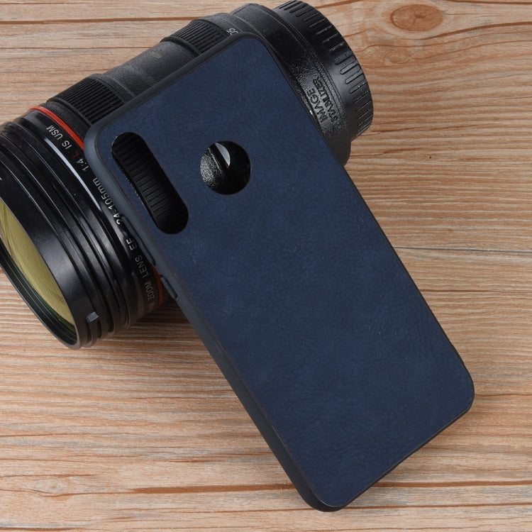 Shockproof Sheep Skin PC + PU + TPU Case for Huawei P30 Lite/Nova 4e(Blue)