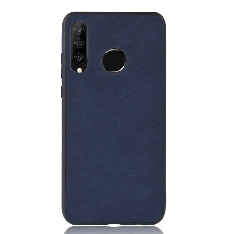Shockproof Sheep Skin PC + PU + TPU Case for Huawei P30 Lite/Nova 4e(Blue)