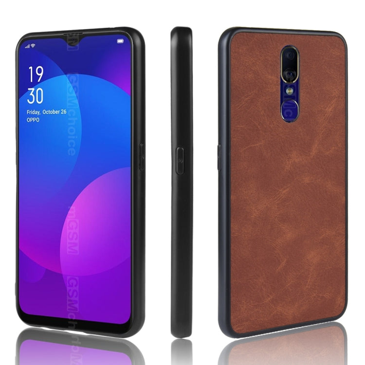 Shockproof Sheep Skin PC + PU + TPU Case for OPPO F11(Brown)