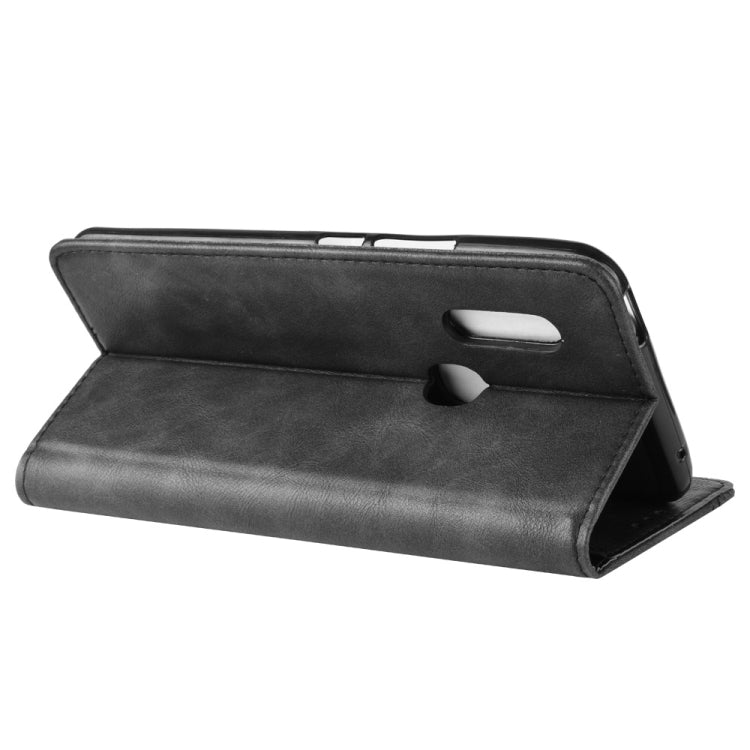 Magnetic Buckle Retro Crazy Horse Texture Horizontal Flip Leather Case for Vivo V15, with Holder & Card Slots & Photo Frame